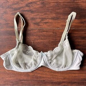 Victorias Secret Green Lace Mesh Balconette Bra